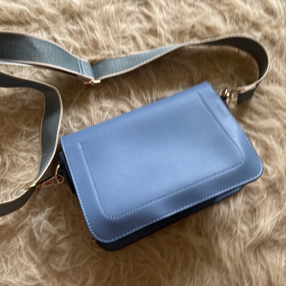 Grey blue purse with chic fabric straps - Picture 5 of 11